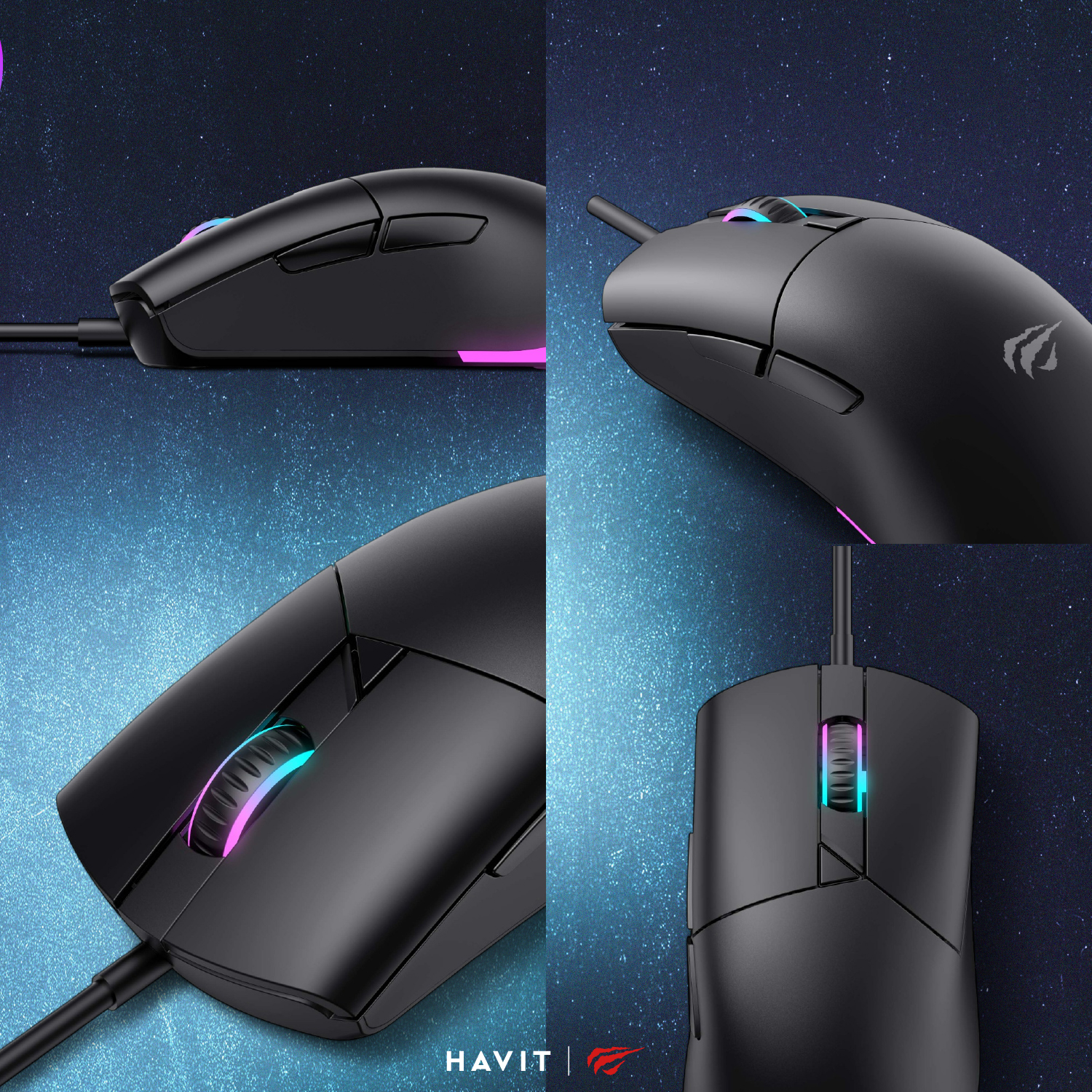 MS1038 | Mouse Gamer RGB 8000 DPI con 6 Modos Programables y Precisi&oacute;n Profesional